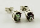 Earring Silver Stud Mystic Quartz