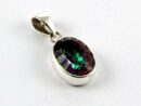 Pendant Silver Oval Plain Stone Mystic Topaz