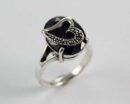 Ring Silver Oval Onyx