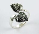 Ring Marcasite Double Hearts