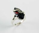 Ring Silver Oval Point Garnet