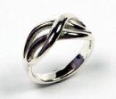 Ring Silver Woven Cut Design