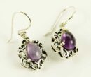 Silver Earring Amethyst Stone