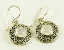 Silver Earring Rainbow Stone