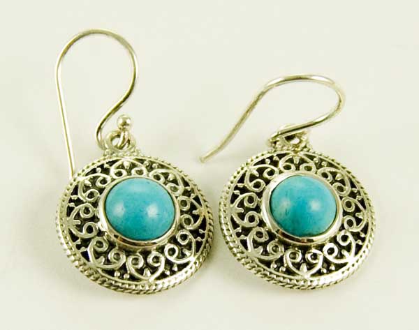 Silver Earring Turquoise Stone