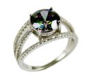 Silver Ring Circle Mystic Quartz