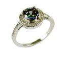 Silver Ring Circle Mystic Quartz