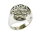 Silver Ring Flower Of Life