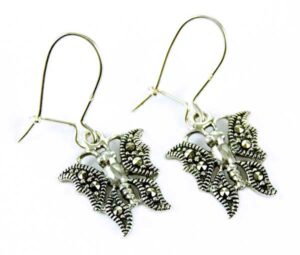 Silver Earring Marcasite Butterfly