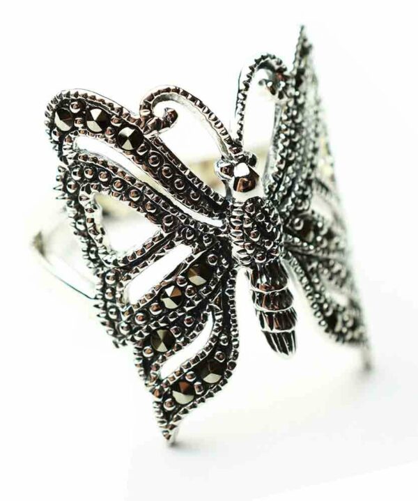 Silver Ring Marcasite Butterfly