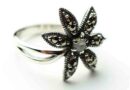 Silver Ring Marcasite Moon
