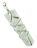 Pendant Stone Flat Clear Quartz