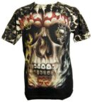 T-Shirt XL Flaming Skull