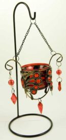 Candle Holder Butterfly Red