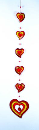 Suncatcher Six Hearts In String
