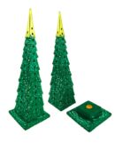 Incense Holder Wood Tower Green