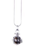 Pendant Heart In Cage Tiger Eye