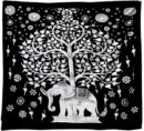 Bedspread Single Tree Black