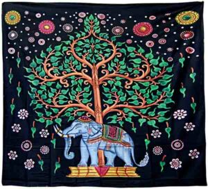 Bedspread Single Tree Elephant