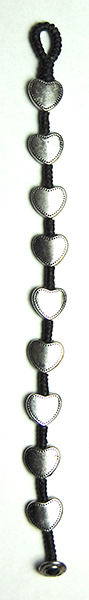Bracelet Black Cord Hearts