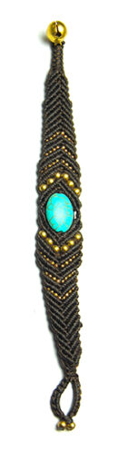 Bracelet Black Turquoise Stone