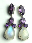 Silver Earring Amethyst Drop