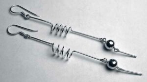 Silver Earring Spring Drop
