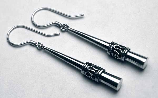 Silver Earring Cone Drop