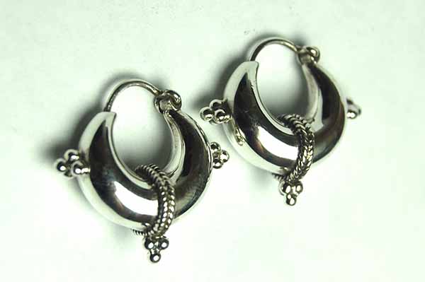 Silver Earring Wide Hoop