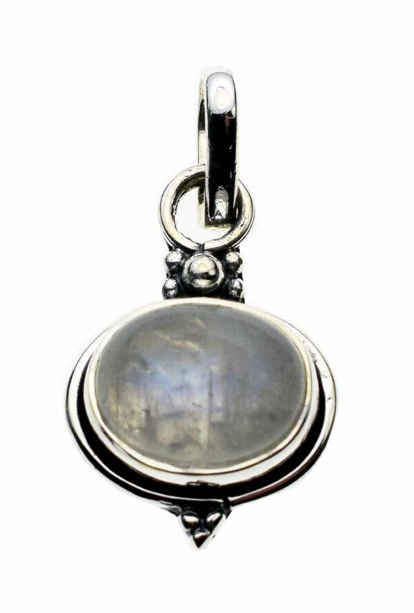 Silver Pendant Oval Rainbow