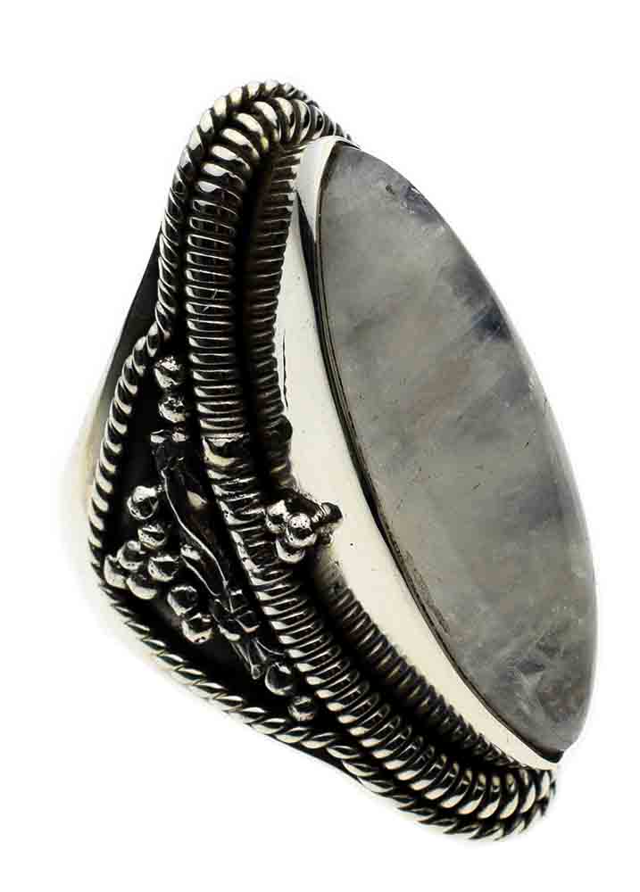Silver Ring Rainbow Oval