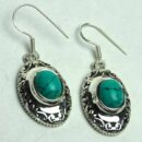 Silver Earring Turquoise Circle