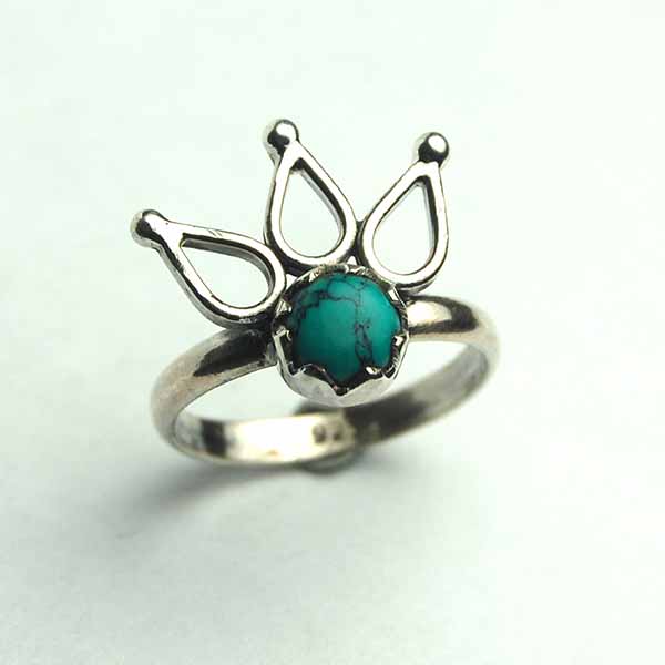 Silver Ring Turquoise Crown