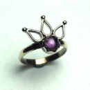 Silver Ring Amethyst Crown