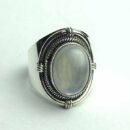 Silver Ring Oval Rainbow