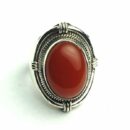 Silver Ring Oval Carnelian