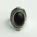 Silver Ring Oval Onyx