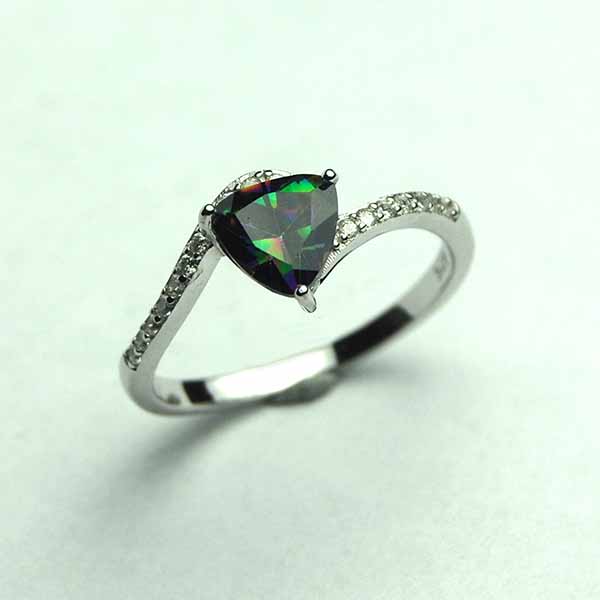 Silver Ring Mystic Quartz Triangle