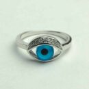 Silver Ring Blue Evil Eye