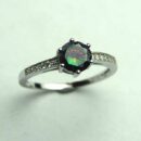 Silver Ring Mystic Quartz Circle