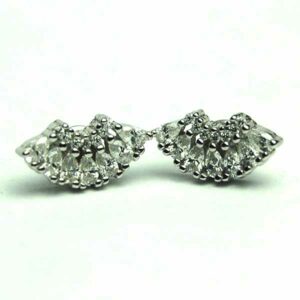 Silver Earring Stud Clear