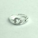Silver Ring Double Heart