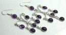 Silver Earring Amethyst Stones