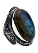 Silver Ring Labradorite Oval