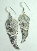 Silver Earring Rainbow Stones
