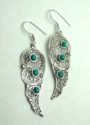 Silver Earring Turquoise Stones