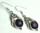 Silver Earring Amethyst Drop