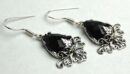 Silver Earring Onyx Cut