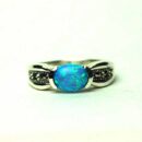 Silver Ring Marcasite Blue