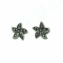 Silver Earring Marcasite Flower Stud